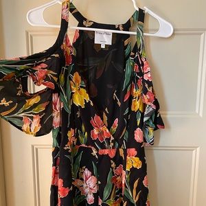 Floral Romper with Open Shoulder